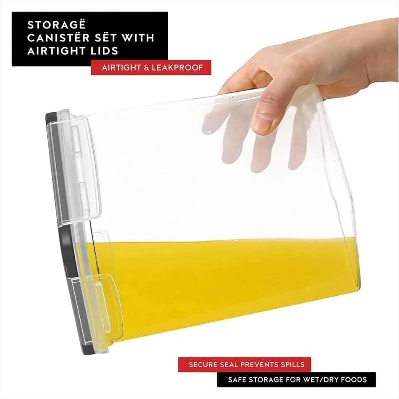 مهمیر® ظروف نگهداری مواد غذایی خشک و غلات، پلاستیکی، بدون BPA، قابل چیدن، با درب های قفل دار (2.5 لیتر) - ست 4 عددی برای شکر، آرد، تنقلات، لوازم پخت و پز (ست 4 عددی) مهمیر® ظروف نگهداری مواد غذایی خشک و غلات، پلاستیکی، بدون BPA، قابل چیدن، با درب های قفل دار (2.5 لیتر) - ست 4 عددی برای شکر، آرد، تنقلات، لوازم پخت و پز (ست 4 عددی)