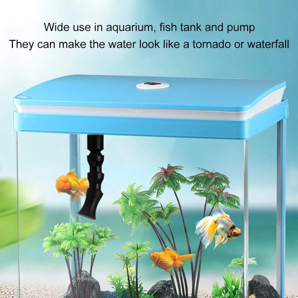 KOSDFOGE Duck Flat Nozzle Flexible 360° Aquarium Fish Tank Water Outlet Tube Rotating Water Feature Kit for Creating Tornado or Waterfall Effects (Round tornado nozzle large size)