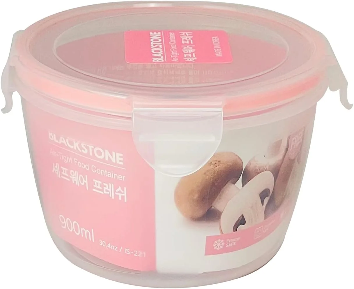 BLACKSTONE Food Container Round 2 Pc Set with Air Tight Lid, Kitchen Food Container for Cookies, Candy, Snack and More