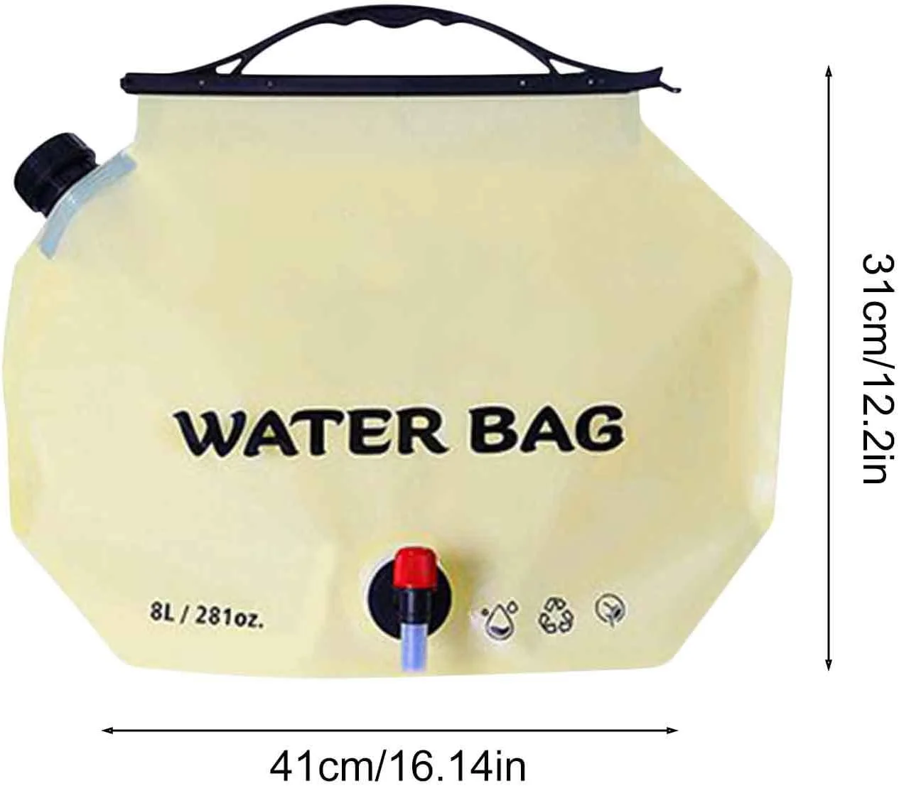 مخزن کیسه آب | کیسه ذخیره آب کمپینگ، کیف تاشو 8 لیتری ضد نشت برای خودرو، مسافرت در فضای باز، آمادگی، پیشگیری از آتش سوزی، پیاده روی، منزل، خودرو، باغ