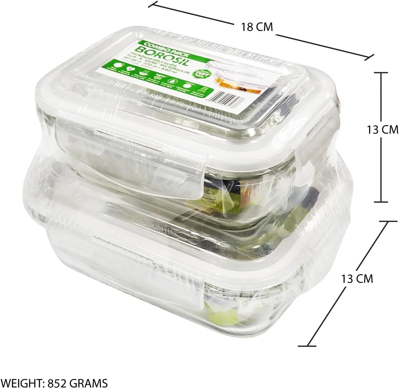 ظرف شیشه ای مستطیلی بوروسیل مدل Klip-N-Store با درب محکم و مناسب نگهداری مواد غذایی، قابل استفاده در مایکروویو، بسته 2 عددی - 640 میلی لیتر + 370 میلی لیتر، 12DSPL10 ظرف شیشه ای مستطیلی بوروسیل مدل Klip-N-Store با درب محکم و مناسب نگهداری مواد غذایی، قابل استفاده در مایکروویو، بسته 2 عددی - 640 میلی لیتر + 370 میلی لیتر، 12DSPL10