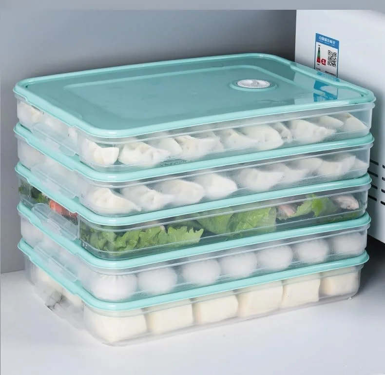 جعبه نگهداری 3 عددی کوفته Benting - سینی نگهدارنده و سازمان دهنده مواد غذایی یخچال با درب - ست ظروف تک لایه قابل چیدن پلاستیکی سبز