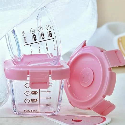 ست 3 عددی ظروف نگهداری غذای کودک 170 میلی لیتری، ظروف شیشه ای درب دار، قابل استفاده در مایکروویو، قابل استفاده مجدد، قابل شستشو در ماشین ظرفشویی و فریزر (شیر مادر، یخچال) (سبز)