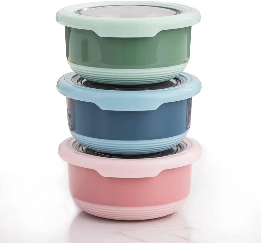 ظروف سس سالاد Azonee برای بیرون بر، ظروف سس 220 میلی لیتری برای چاشنی، ظروف کوچک استیل ضد زنگ چاشنی با درب، فنجان های چاشنی ضد نشت، مجموعه 3 عددی، بدون BPA