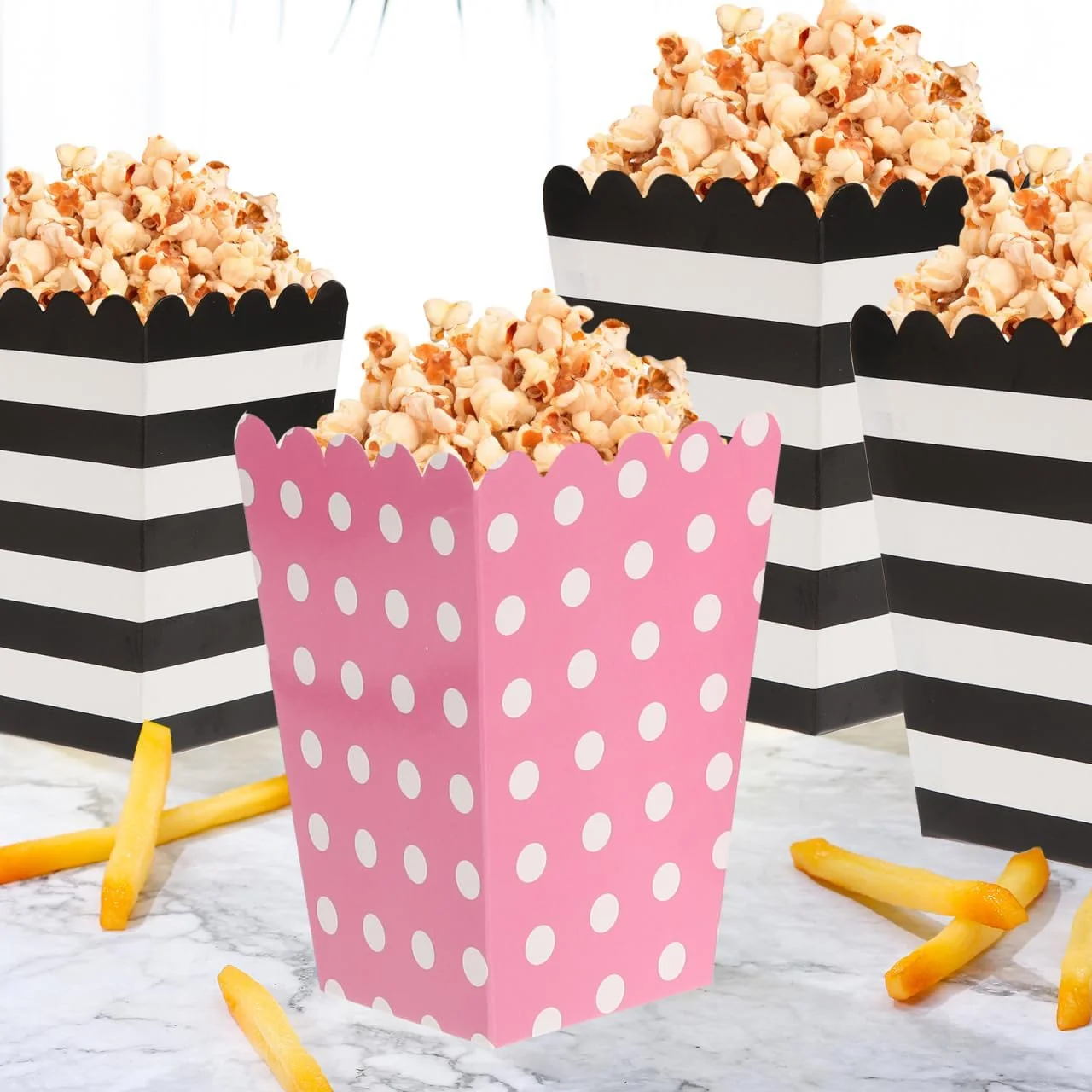 36 عدد سطل و کیسه های هدیه مهمانی - ایده آل برای شب های فیلم، جشن تولد و سرگرمی!