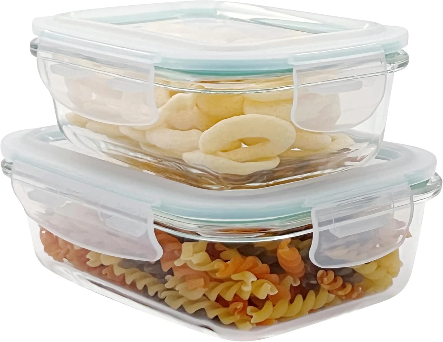 2-Piece Borosilicate Glass Food Storage Containers with Lids - Airtight, Leakproof, Stackable - Ideal for Food Prep, Meal Planning, Leftovers, Kitchen Organization – and lunch box 400ml & 650ml