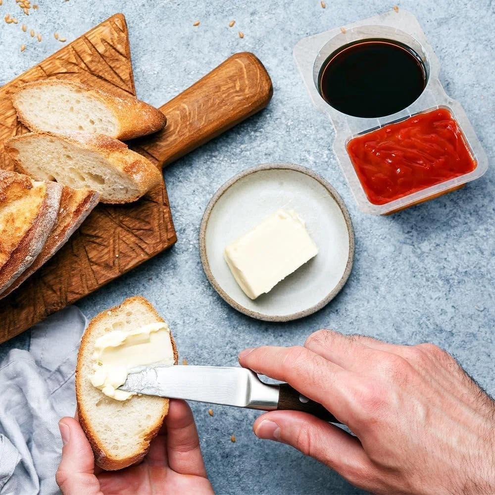 جعبه اسنک دو قسمتی 3Clock، 30 عددی، با درب های ضد نشت، یکبار مصرف، کاربردی، ایده آل برای اسنک، دیپ، مخلفات، مسافرت، کمپینگ، کار، پیک نیک، سفر جاده ای، مهمانی ها