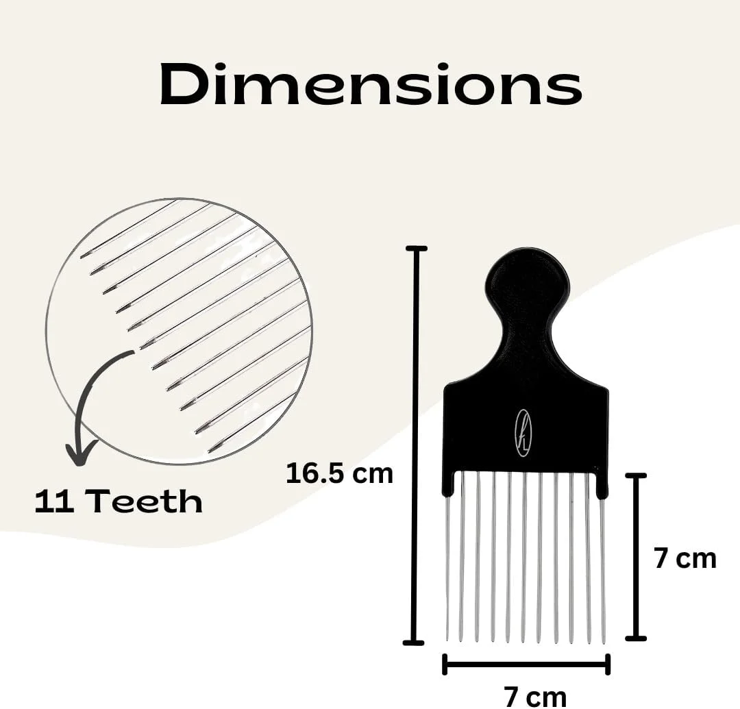 شانه دم موشی (شانه فلزی آفرو) مشکی