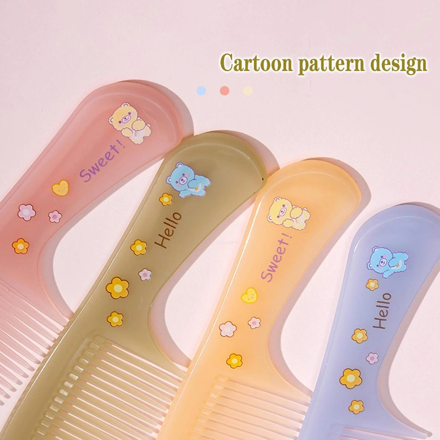 تزویق 2 عدد شانه موی کوچک و بامزه، ست شانه موی مینی، شانه باز کننده گره مو، شانه حالت دهنده مو، برس موی خشک و مرطوب