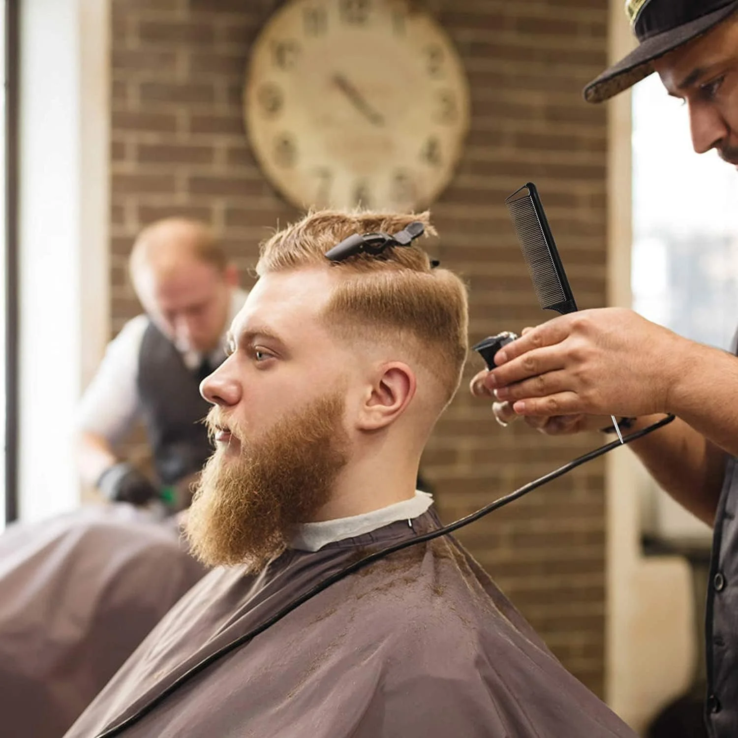 شانه دم موشی SYOSI، گیره مو، شانه دم موشی، شانه فرق باز کن برای بافت مو، شانه پوش دهنده فلزی با پین بلند، گیره های تقسیم بندی استایلینگ سوسماری، سالن حرفه ای مو 3 عدد + 7 عدد