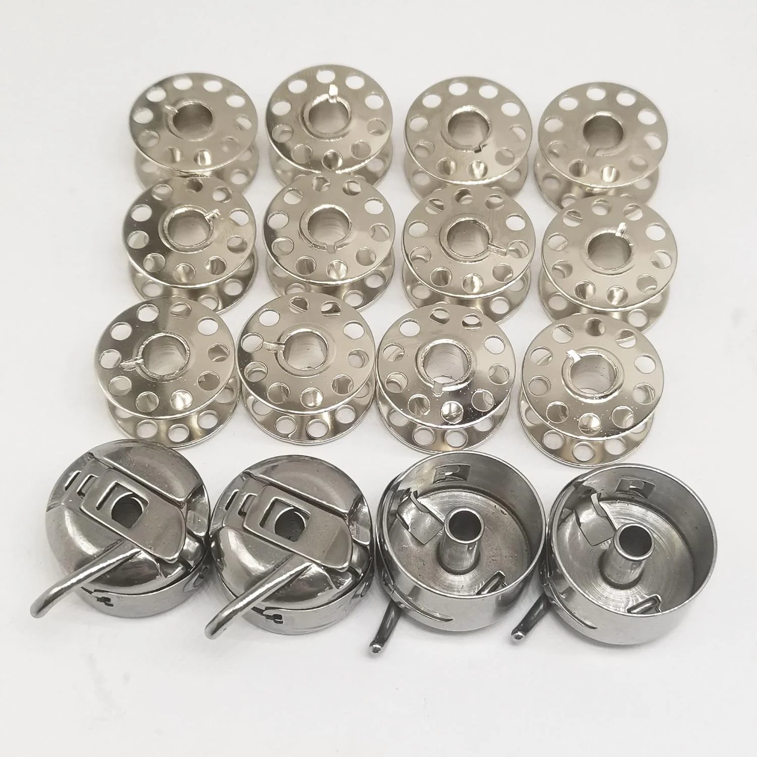 جعبه ماسوره چرخ خیاطی HONEYSEW، جعبه ماسوره استیل ضد زنگ و ماسوره برای ماشین های کلاس 15 بارگیری جلو مناسب برای چرخ خیاطی خانگی