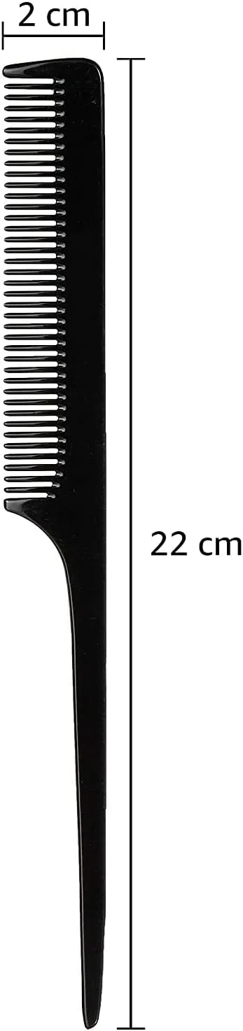 شانه دم موشی دندانه ریز مشکی دست ساز SKINPLUS، ۲۲ سانتی متر در ۲ سانتی متر