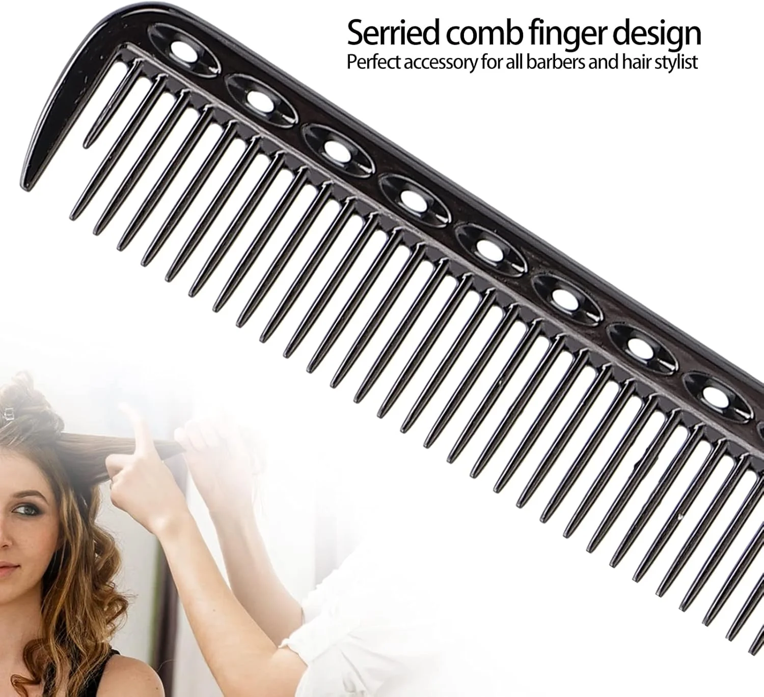 شانه دم موشی، شانه حالت دهنده حرفه ای آرایشگاهی، شانه فلزی آلومینیومی، ابزار حالت دهنده قابل حمل (مشکی)