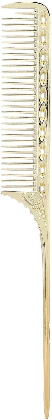 شانه دم موشی: شانه پوش دهنده موی حرفه ای 22.5 سانتی متری مناسب آرایشگران سالن، شانه فلزی جدا کننده مو برای خانم ها (طلایی)