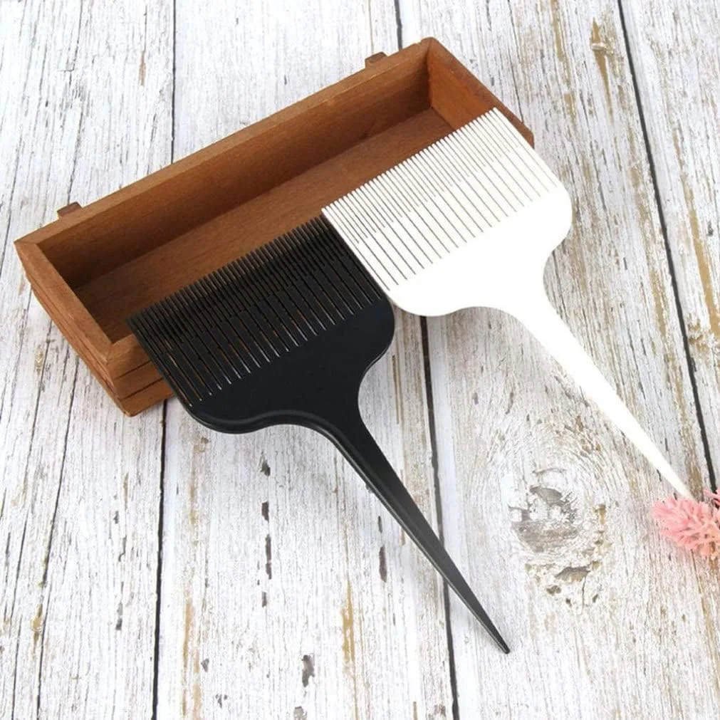 شانه‌های دم موشی برای هایلایت، فویل، رنگ کردن مو، ابزار حالت دهی با دندانه های ظریف و پهن، مناسب برای استفاده در خانه و سالن، سفید