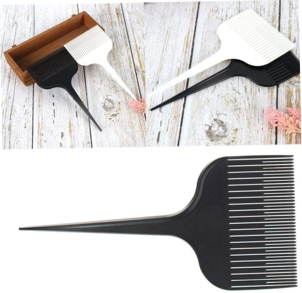 شانه‌های دم موشی برای هایلایت، فویل، رنگ کردن مو، ابزار حالت دهی با دندانه های ظریف و پهن، مناسب برای استفاده در خانه و سالن، سفید