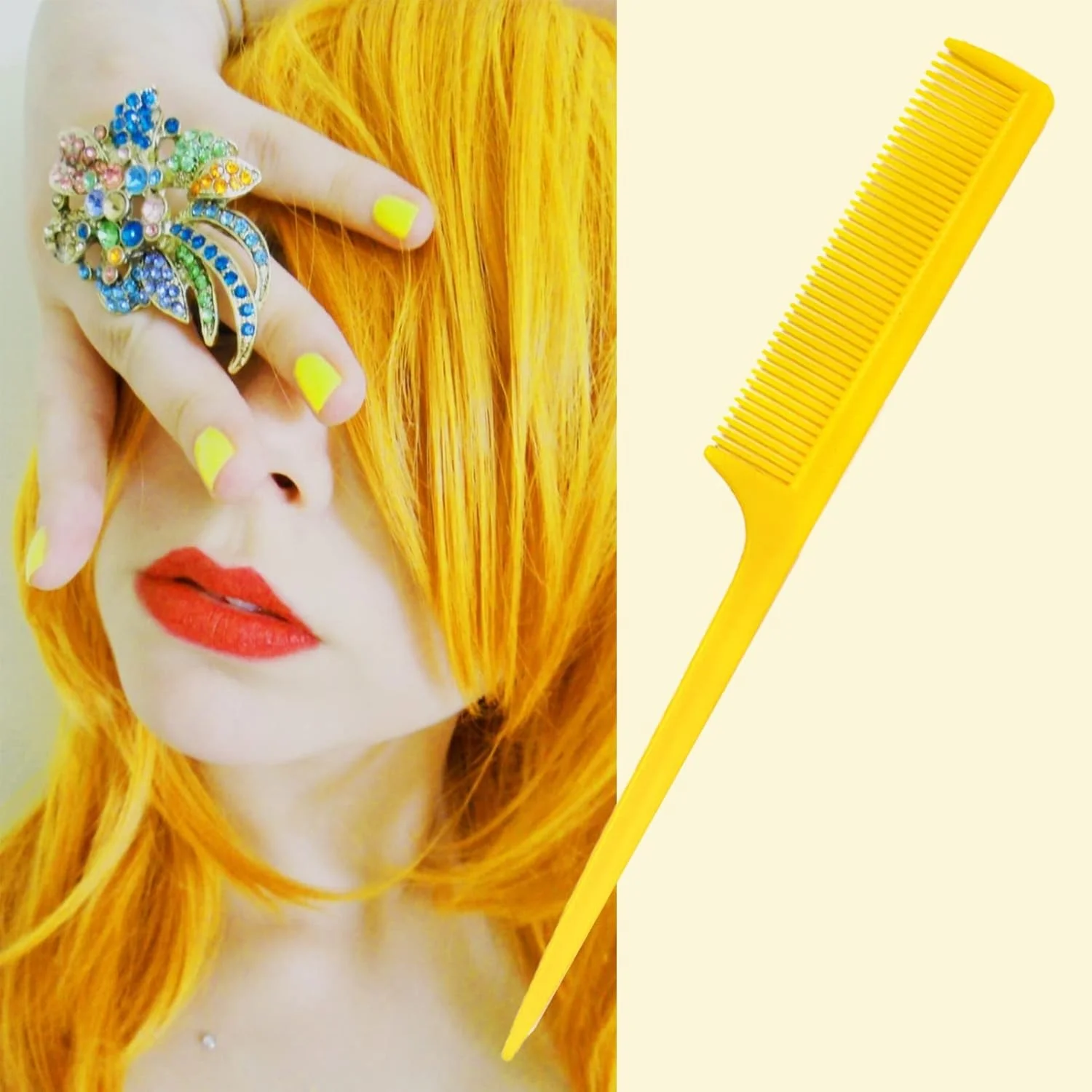 شانه دم موشی، ست 6 عددی شانه دم موشی، شانه پوش دهنده مو با پین بلند، شانه مو برای آرایشگر سالن، شانه فرق بازکن برای خانم ها