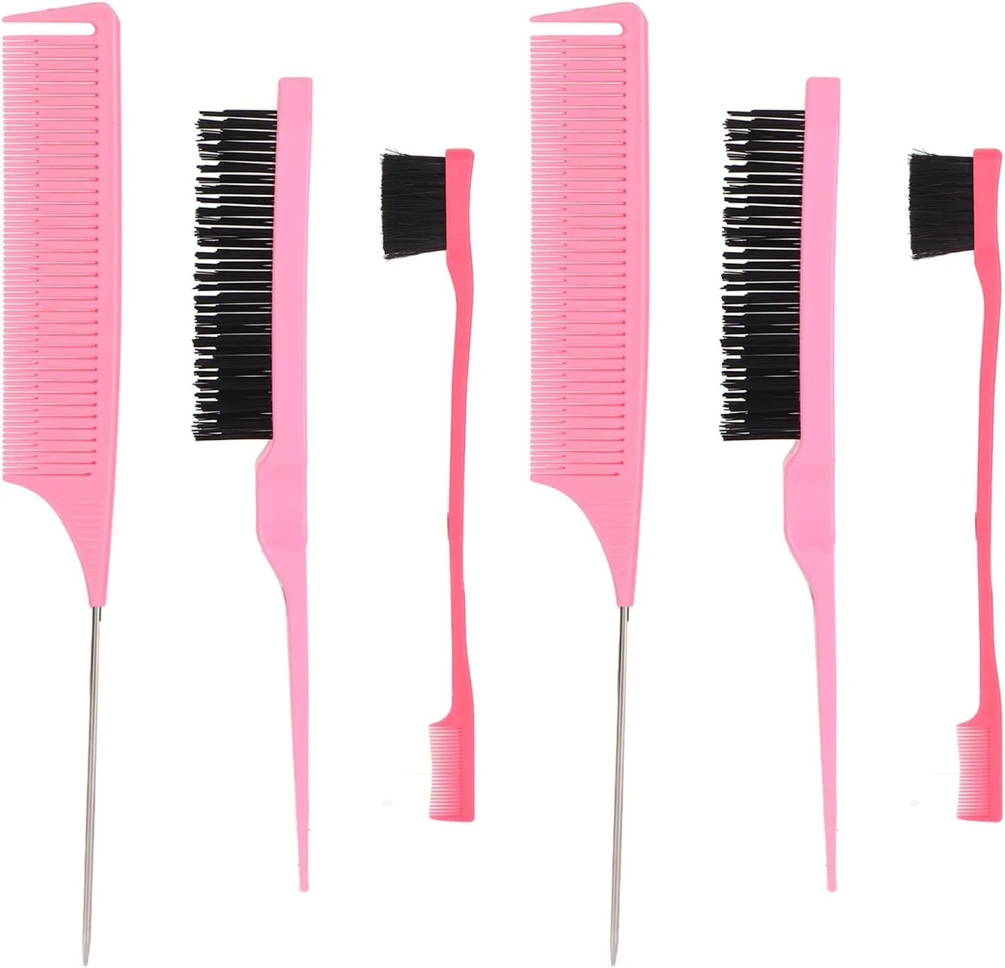 ست شانه دم موشی، شانه‌های جداکننده مو، شانه دندانه ریز برای زنان و دختران