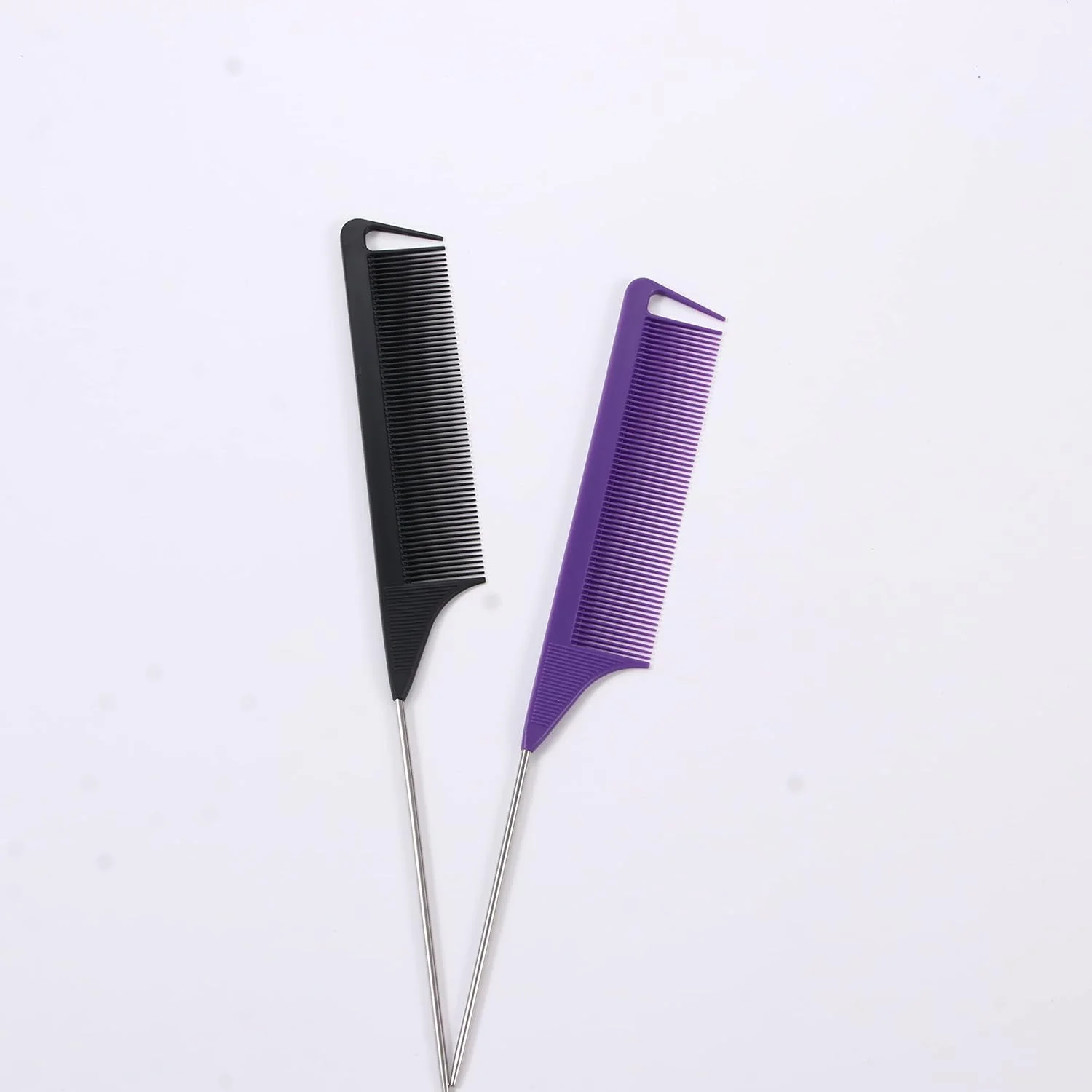 شانه دم موشی، شانه فلزی دندانه ریز ضد الکتریسیته ساکن، ابزار حالت دهی حرفه ای، شانه دم مو برای پوش دادن ریشه مو و حجم دادن (3 رنگ)