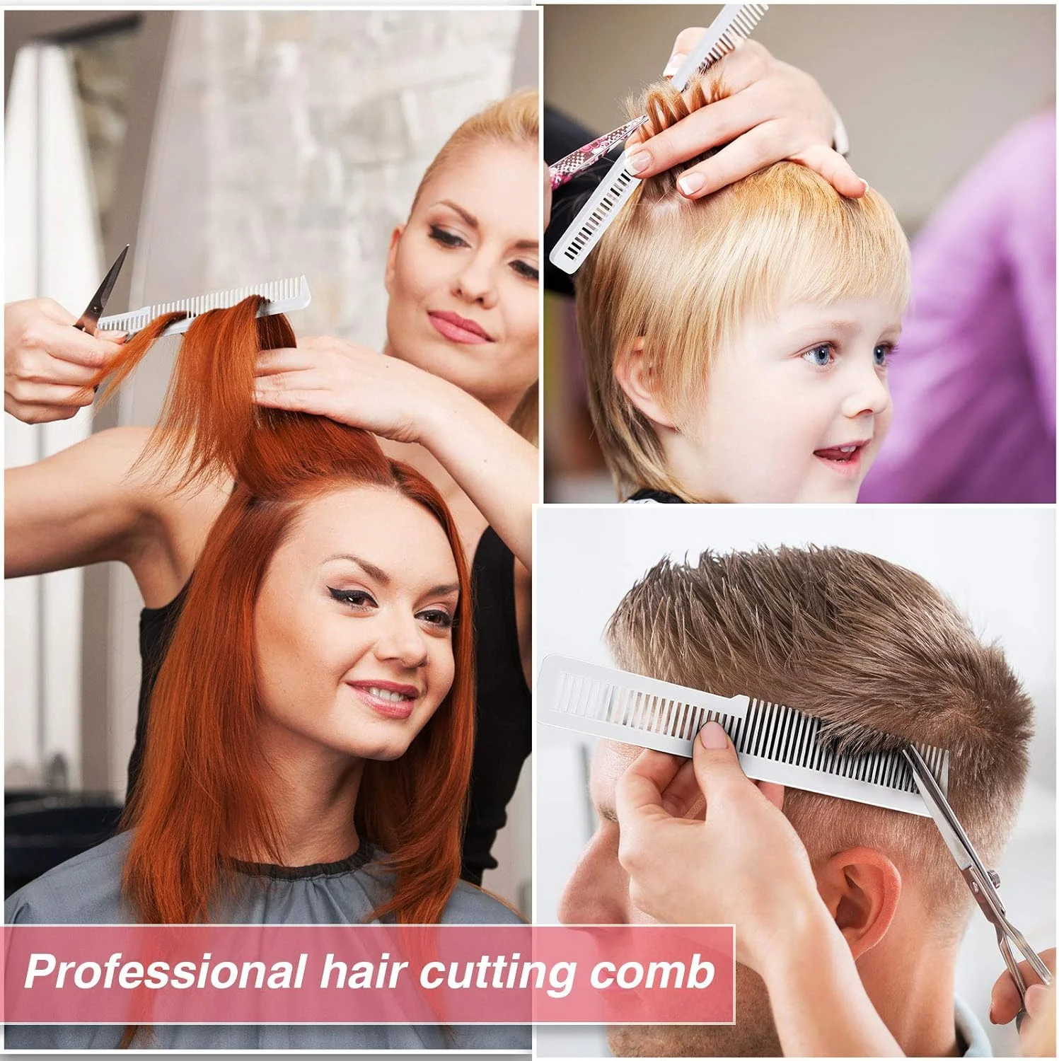 ست شانه مو پاتچن 3 عددی، شانه آرایشگری حرفه ای، مقاوم در برابر حرارت، مناسب برای آرایشگاه ها، منازل، سالن های خانگی، مردان و زنان (سفید)