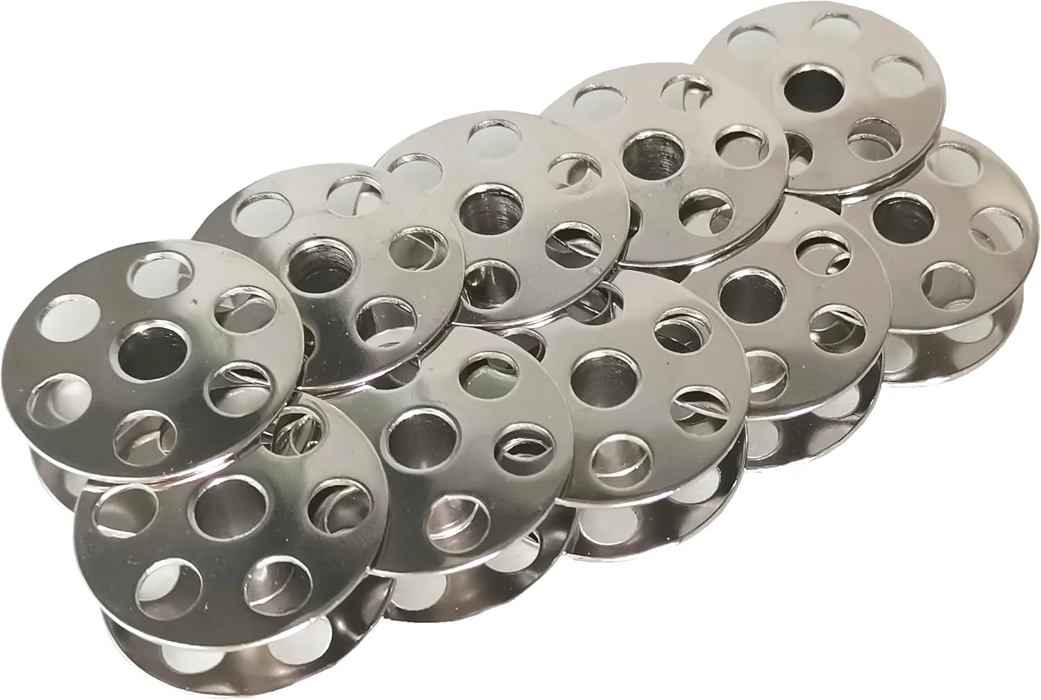 ماسوره های فولادی بزرگ HONEYSEW B9117-563-000 برای چرخ خیاطی های JUKI LU 563 1508 1510 1560 1565 Singer 211U G پایه متحرک و سوزن دوقلو (10 عدد)