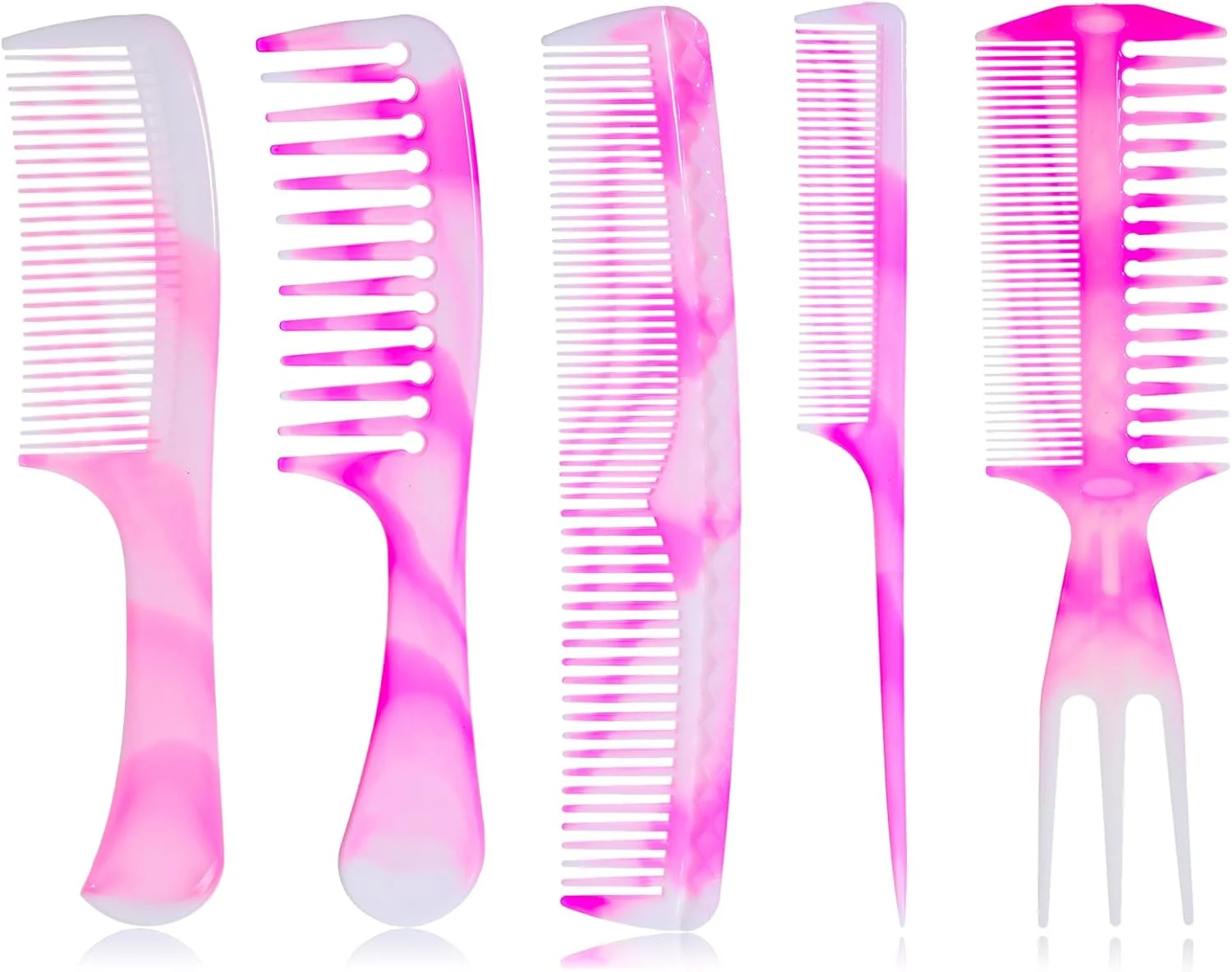 ست شانه مو صورتی، شانه گره باز کن دو طرفه، دندانه پهن، دم موشی، دندانه ریز و شانه دوگانه، شانه مو برای لوازم جانبی مردانه و زنانه ست شانه مو صورتی، شانه گره باز کن دو طرفه، دندانه پهن، دم موشی، دندانه ریز و شانه دوگانه، شانه مو برای لوازم جانبی مردانه و زنانه