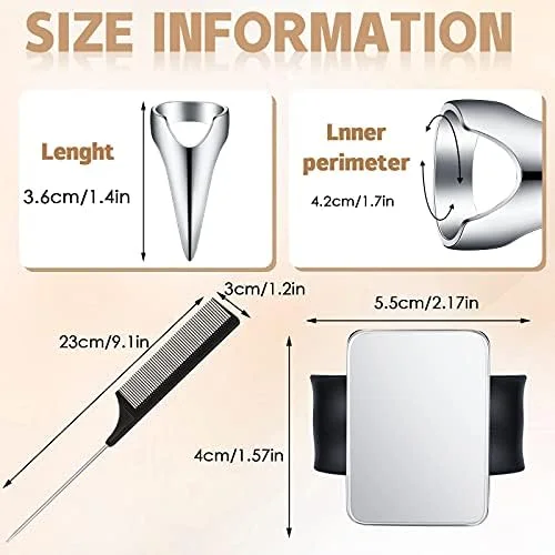 مجموعه حلقه های تقسیم مو Patelai شامل 10 عدد حلقه تقسیم مو به همراه 3 شانه بافت دم موشی فولادی، مچ بند مغناطیسی سوزن و ابزار انتخاب برای تقسیم و بافت مو (مشکی، نقره ای)