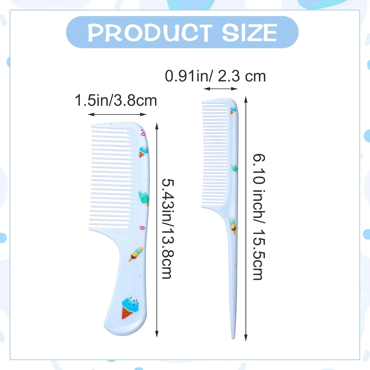 بسته 2 عددی برس مو، شانه موی کودک، شانه دم موشی، شانه دندانه ریز، شانه آرایشگری، شانه دندانه ای حالت دهنده آنتی استاتیک بادوام و قوی، مردانه و زنانه، شانه حالت دهنده آرایشگری، بدون دسته و دندانه درشت