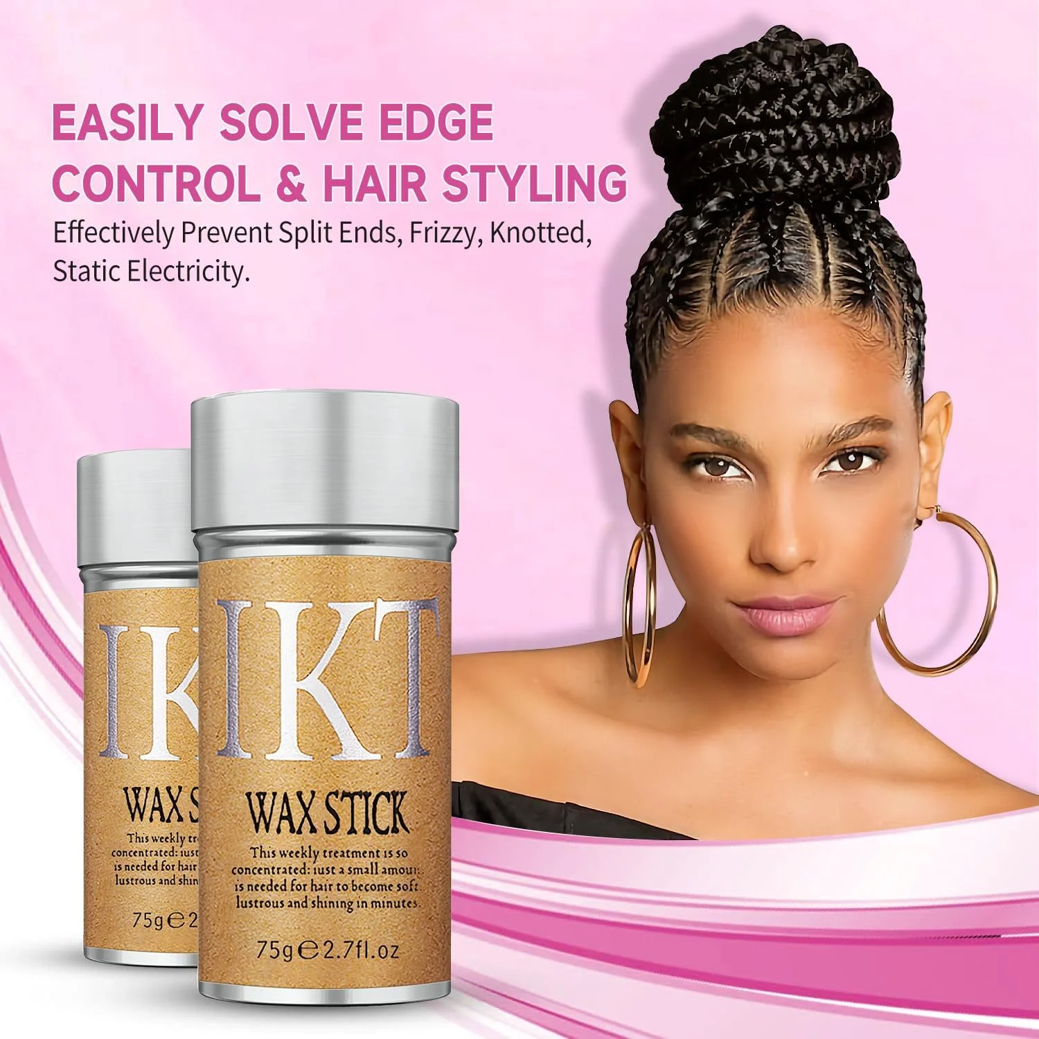 استیک واکس مو PasaRose، ست حالت دهنده مو برای پف و کلاه گیس - 4 شانه: برس لبه، دم موشی برای جدا کردن، برس موی شل، پرداخت غیر چرب برای حالت دادن