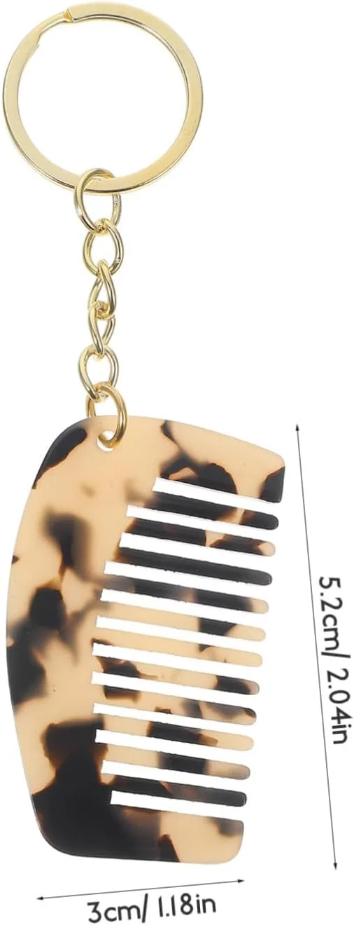 آویز کلید شانه ای OUNONA، 2 عدد، شانه جیبی دندانه پهن برای انواع مو، لوازم جانبی مسافرتی مناسب با رنگ تصادفی حلقه کلید، جمع و جور برای کلیدهای کیف پول