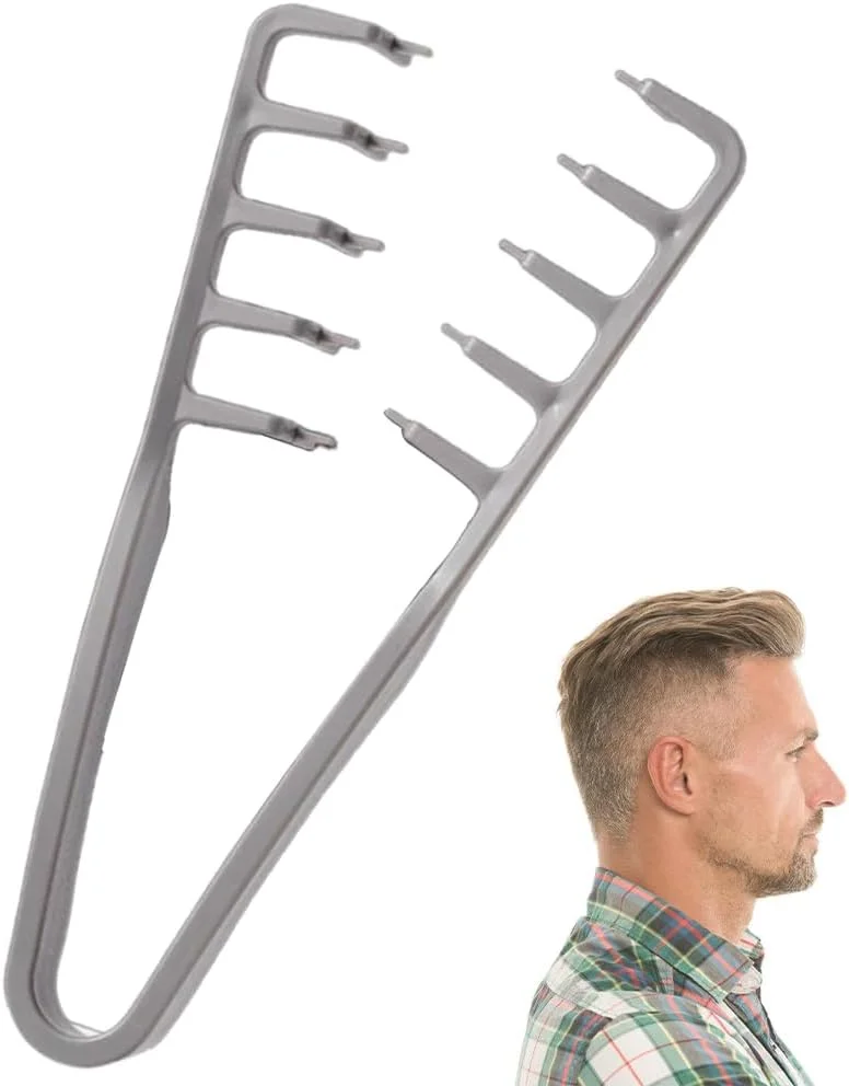شانه حالت دهنده موی مردانه Ouliget، شانه با دندانه های پهن حرفه ای برای مدل موی صاف به عقب، برس مو برای آرایشگری، شانه مو، خاکستری