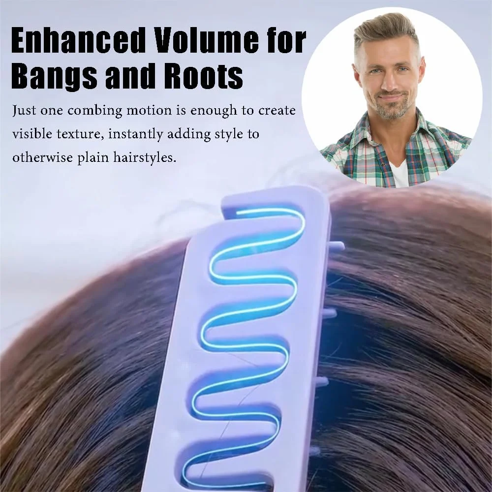 شانه حالت دهنده موی مردانه Ouliget، شانه با دندانه های پهن حرفه ای برای مدل موی صاف به عقب، برس مو برای آرایشگری، شانه مو، خاکستری