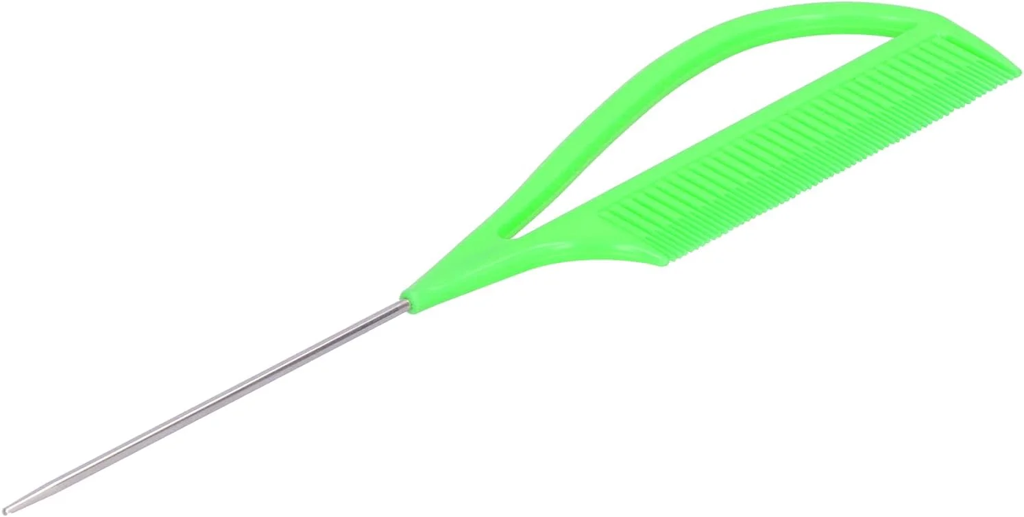 شانه دم باریک Nunafey، شانه های حالت دهنده آرایشگری با دندانه های گرد و ظریف برای استفاده خانگی، سالن های آرایشی و بانوان (سبز)