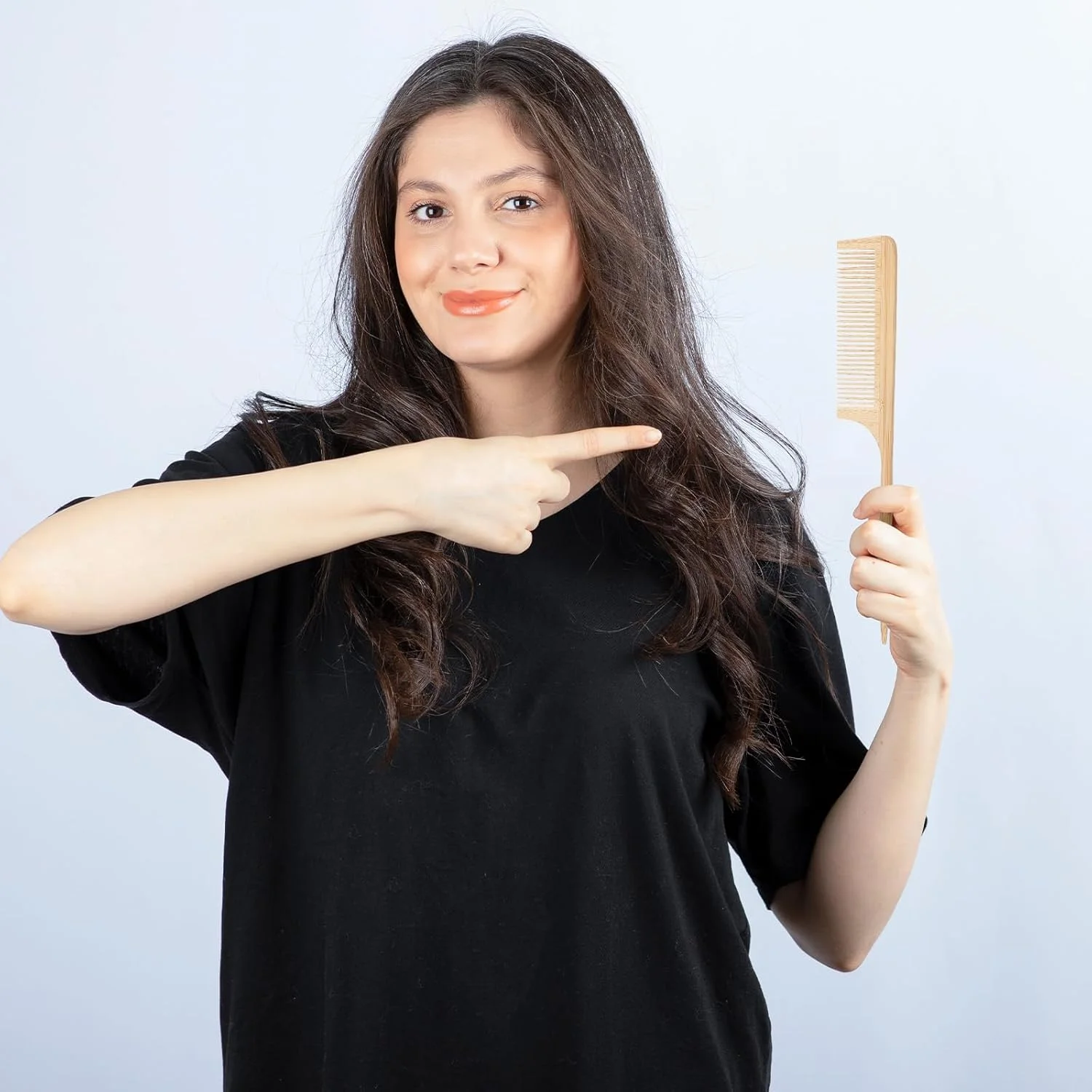 ست شانه بامبو دست ساز طبیعی ضد الکتریسیته ساکن - دندانه پهن، دم موشی و دندانه ریز، شانه های چوبی طبیعی برای مو، ریش، مناسب سفر، پرداخت شده با دست، 3 عدد