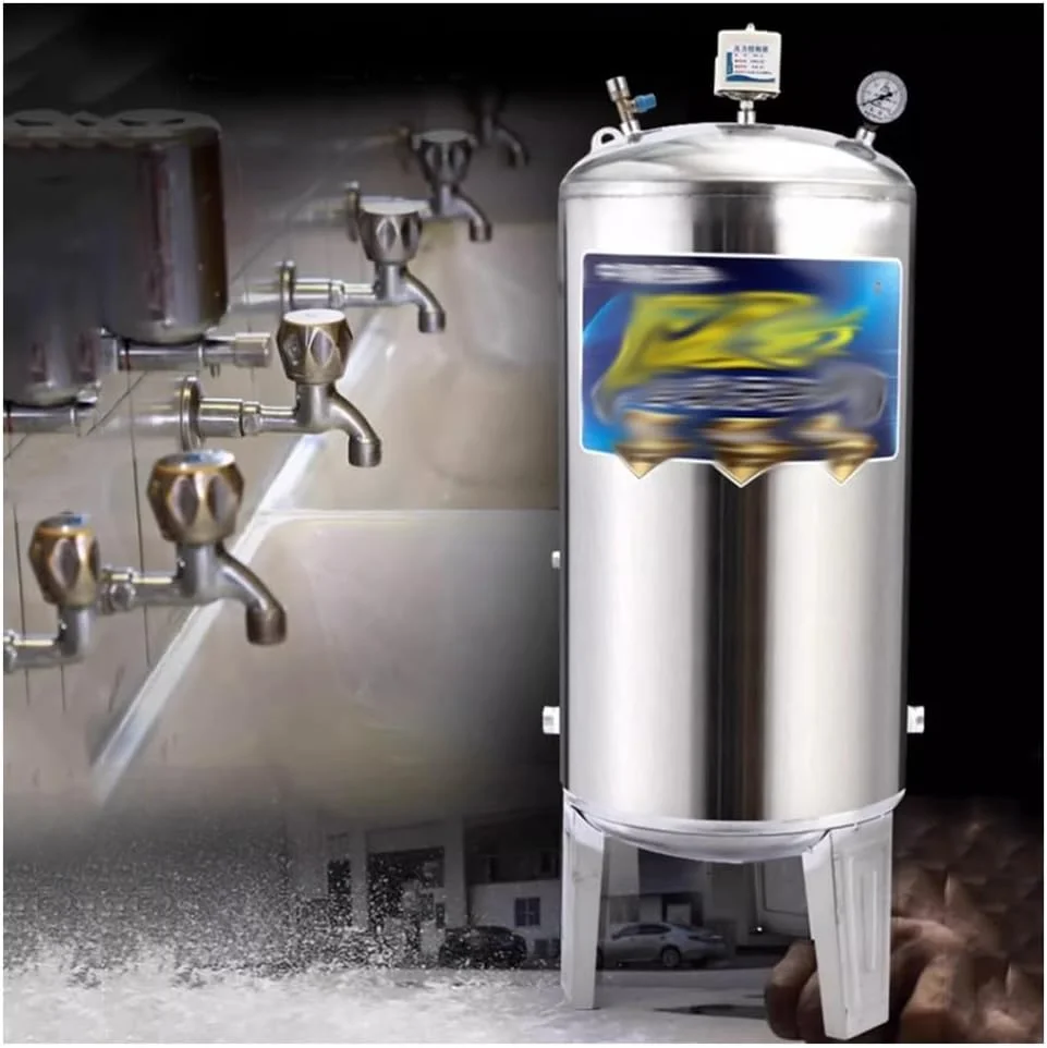 مخازن تحت فشار آب استیل ضد زنگ TODYLUCK - مخازن مثانه ای عمودی تحت فشار آب - برای سیستم چاه آب - مخزن تحت فشار برای پارک ها/مدارس/منازل (250 لیتر) (نقره ای 250 لیتر)