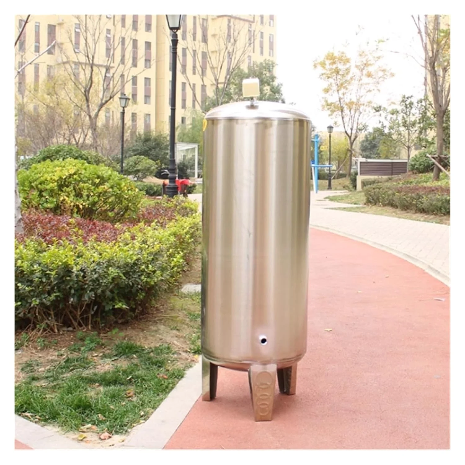 مخزن تحت فشار 15 20 40 50 60 گالن، مخازن تحت فشار آب استیل ضد زنگ برای خانه چاه پمپ، جایگزینی مخزن ذخیره سازی مثانه آب تحت فشار عمودی (160 لیتر/42 گالن - 50x95 سانتی متر/20x37 اینچ)