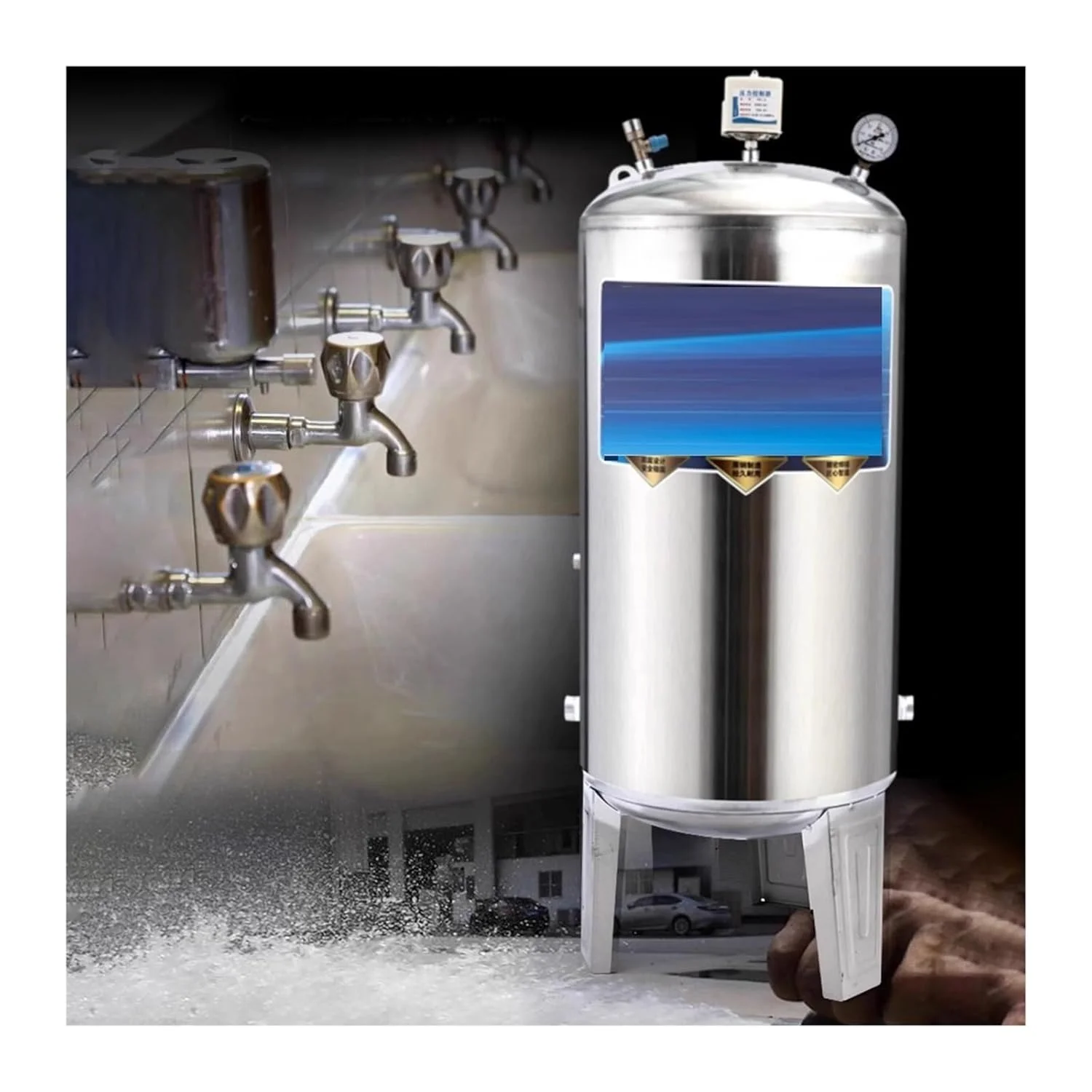 مخزن تحت فشار آب، مخازن تحت فشار آب استیل ضد زنگ 15 25 40 50 گالن برای پمپ چاه/سازماندهی آب، مخازن مثانه دستگاه آب تحت فشار عمودی (160 لیتر/42 گالن - 50x95 سانتی متر/20x37 اینچ) مخزن تحت فشار آب، مخازن تحت فشار آب استیل ضد زنگ 15 25 40 50 گالن برای پمپ چاه/سازماندهی آب، مخازن مثانه دستگاه آب تحت فشار عمودی (160 لیتر/42 گالن - 50x95 سانتی متر/20x37 اینچ)