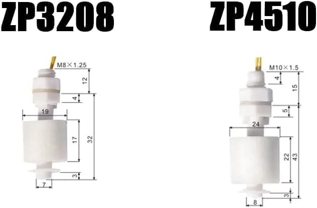 سنسور سوئیچ شناور مخزن آکواریوم استخر، سنسور سطح آب مایع، سوئیچ شناور عمودی (ZP3208)