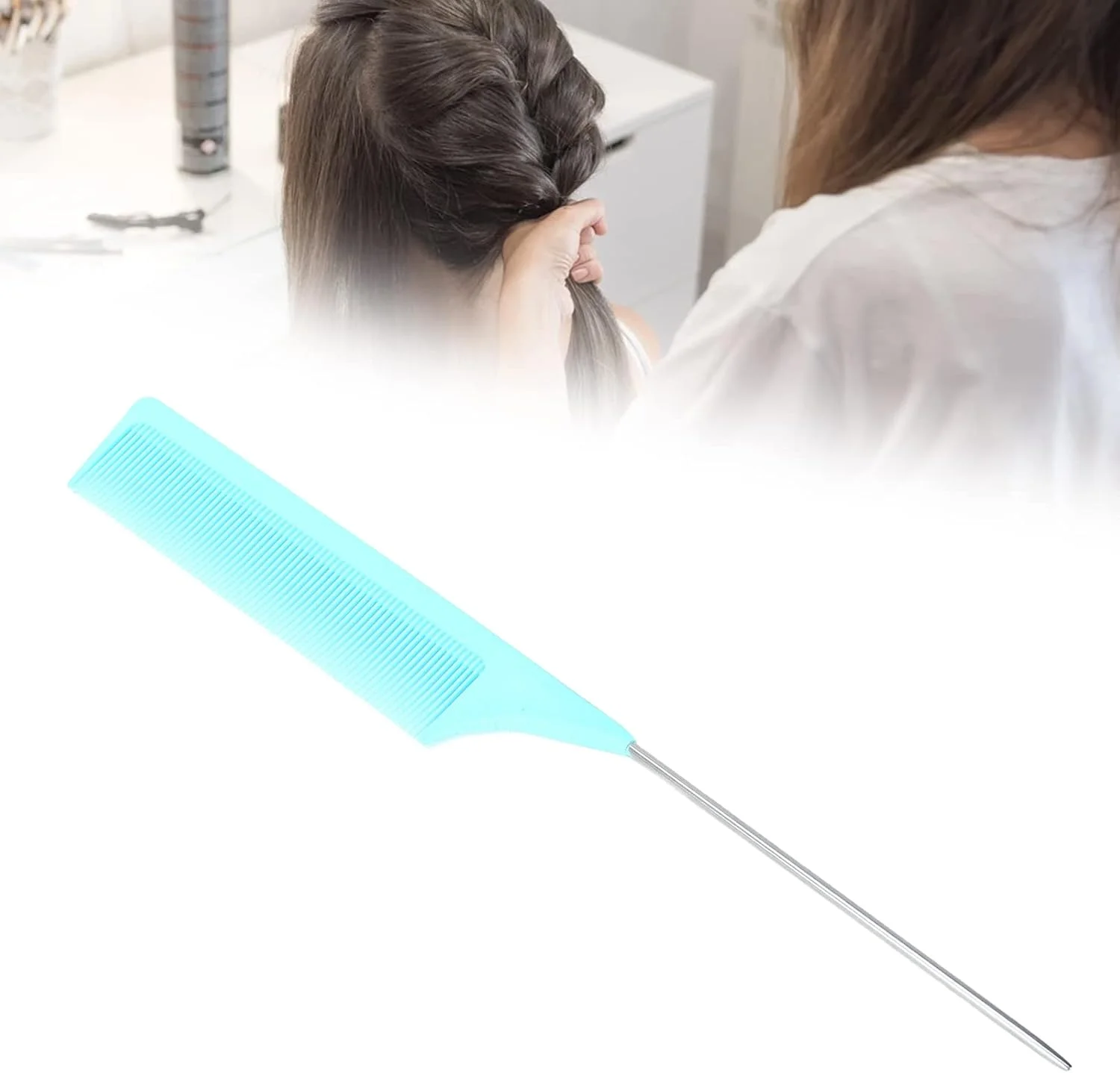 شانه دم موشی Meiyya، شانه حالت دهنده مو زنانه برای آرایشگر مو (سبز)