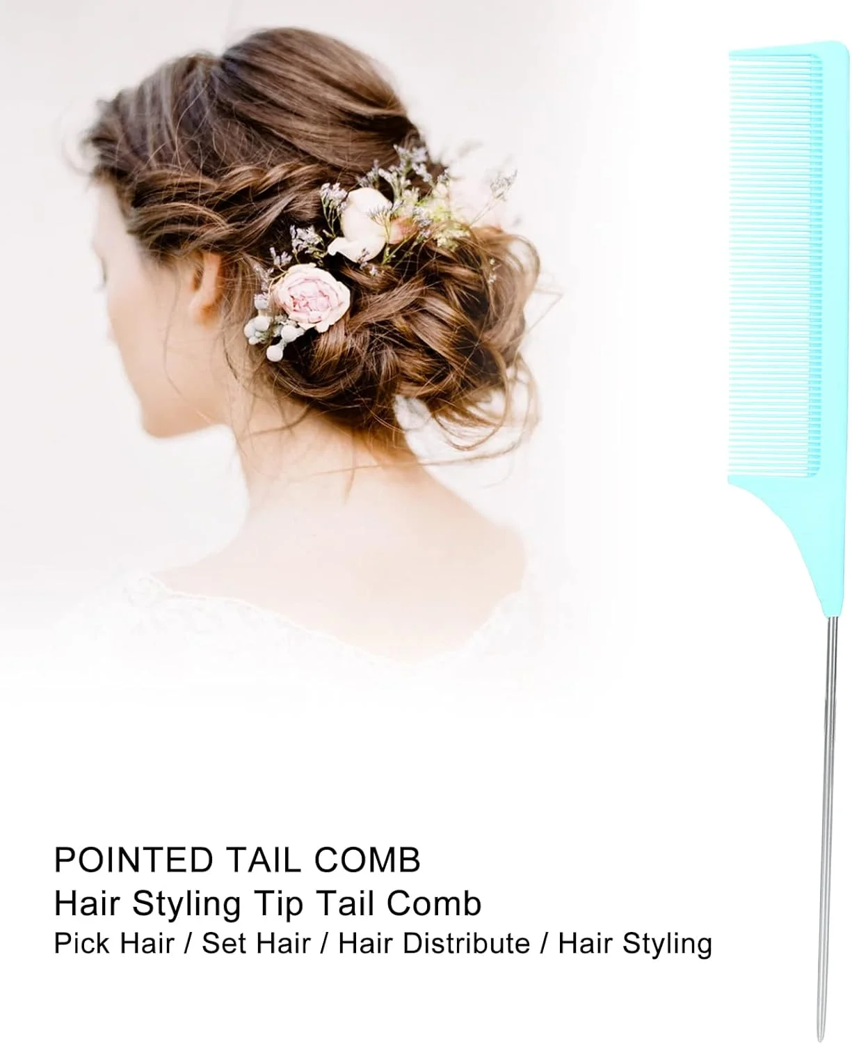 شانه دم موشی Meiyya، شانه حالت دهنده مو زنانه برای آرایشگر مو (سبز)