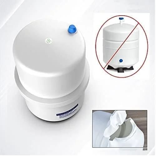 مخزن ذخیره آب پیش فشار داده شده 5 گالنی Puri Pro برای سیستم های اسمز معکوس RO، سفید به همراه شیر توپی مخزن و نوار تفلون رایگان