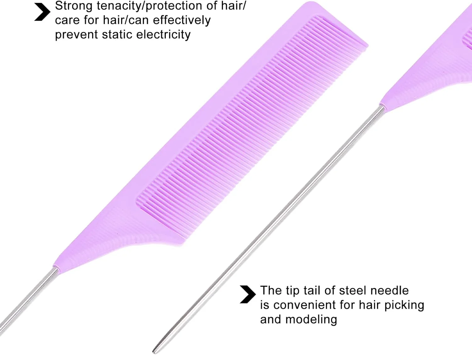 شانه دم موشی مییا، شانه حالت دهنده مو زنانه برای آرایشگر مو (بنفش)