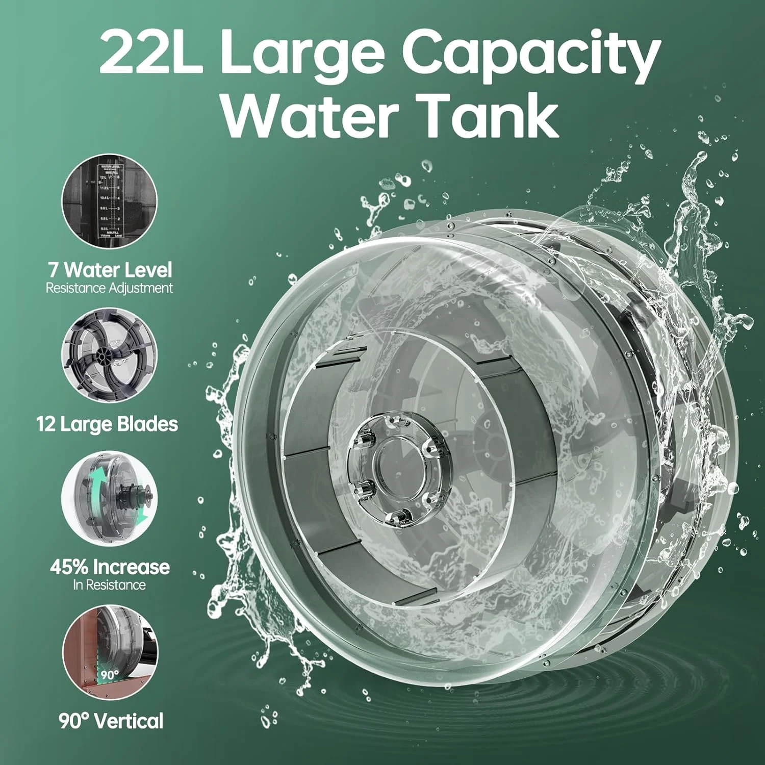 دستگاه روئینگ آبی JOROTO برای استفاده خانگی، دستگاه روئینگ تاشو چوبی بلوط با مخزن آب بزرگ، ظرفیت وزن 350 پوند، مانیتور بلوتوث، نگهدارنده تبلت