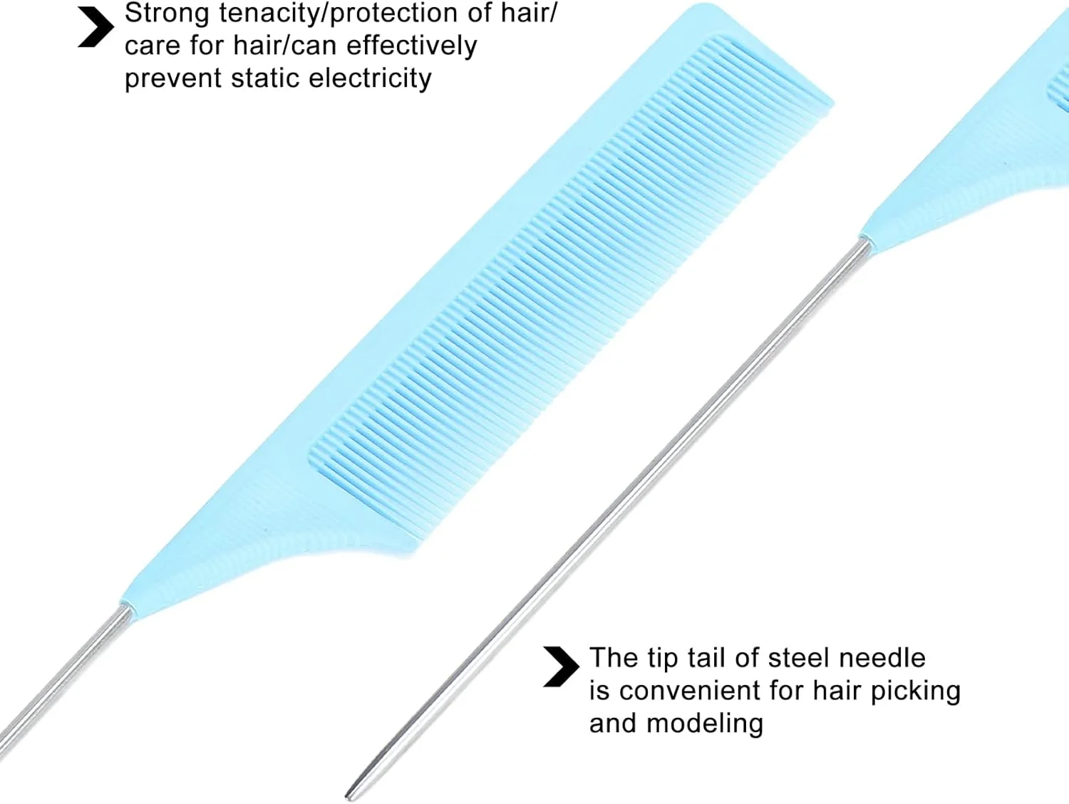 شانه دم موشی مییا، شانه حالت دهنده مو زنانه برای آرایشگر مو (آبی)