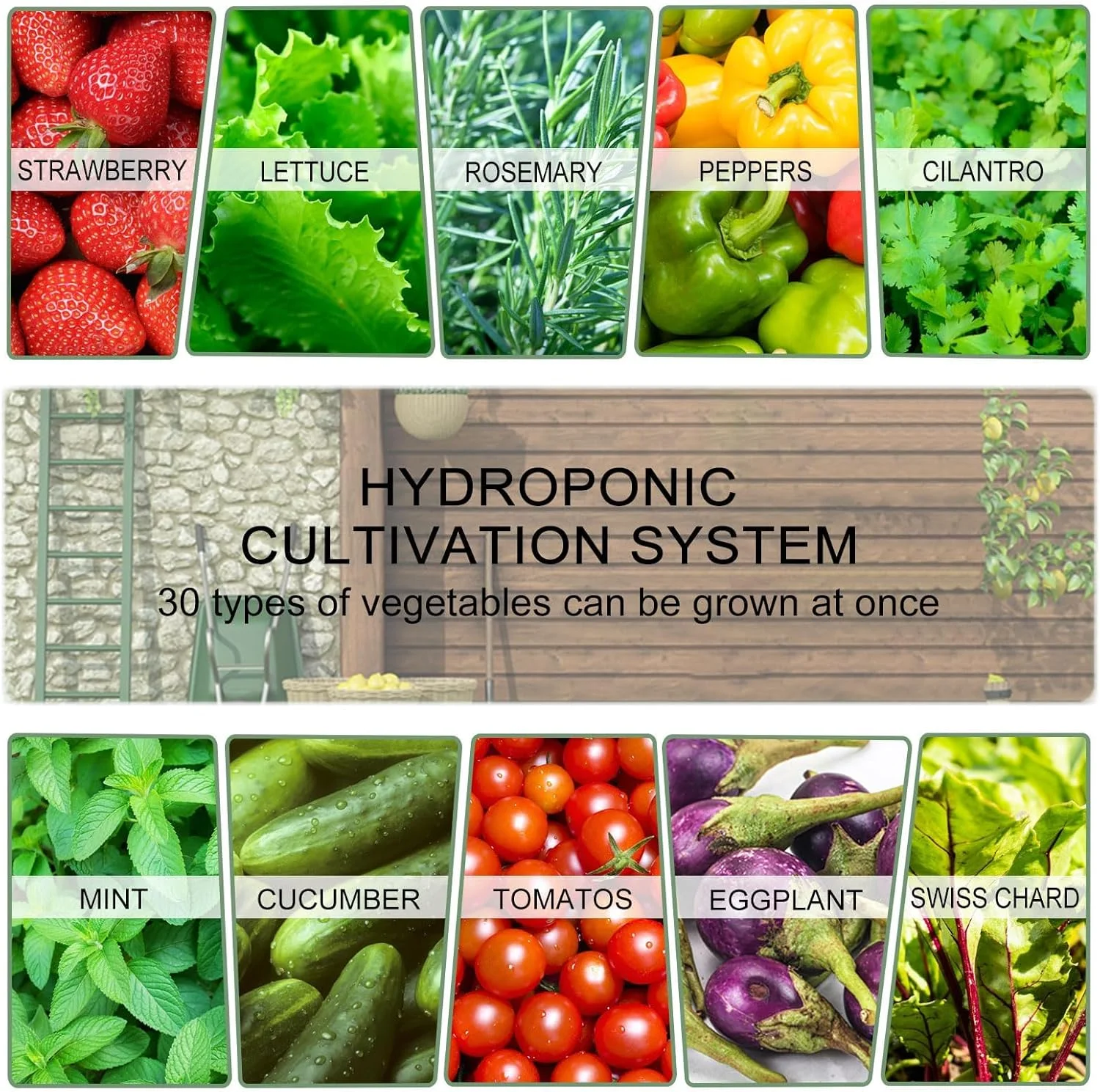 سیستم هیدروپونیک برج JPWDDWYT، سیستم کشت داخلی، گلدان باغ عمودی، کیت باغ هوشمند داخلی با پمپ و مخزن آب متحرک، هدیه گیاه سبزیجات برای دوستداران باغبانی (30 گیاه)