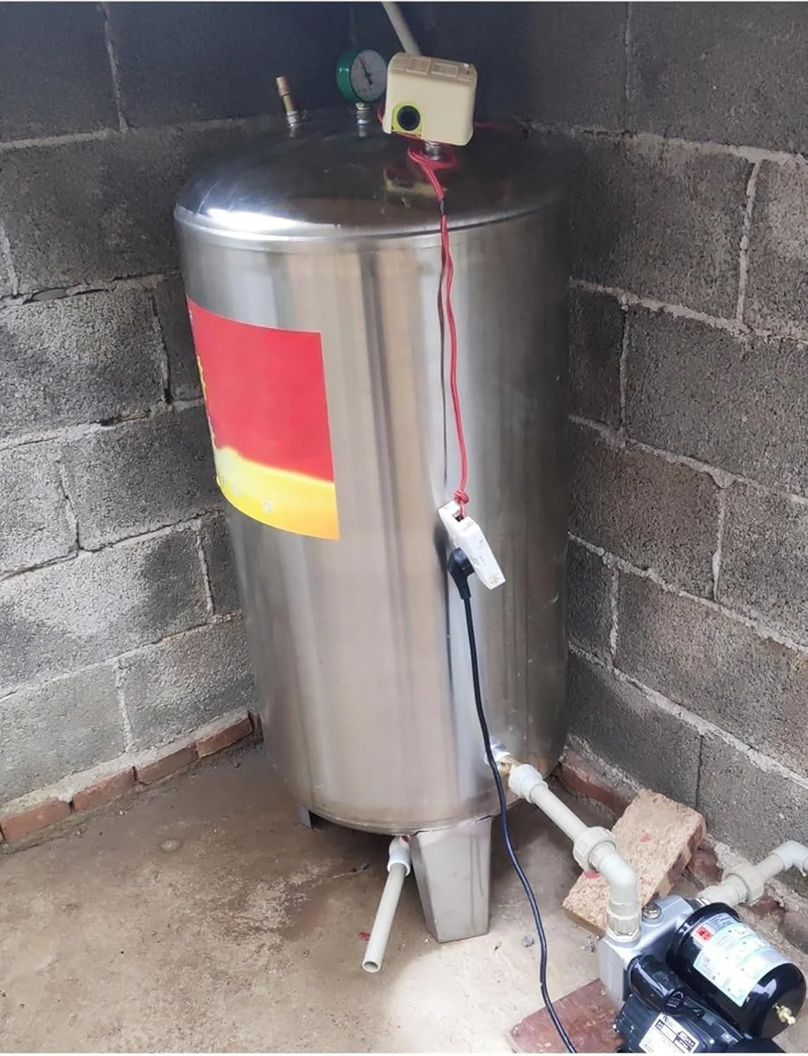 مخزن آب 20 30 40 50 60 80 گالن - مخزن ذخیره آب با ظرفیت بزرگ، مخازن تحت فشار استیل ضد زنگ سنگین عمودی، برای خانه، باغ، مزرعه، آشپزخانه، گاراژ (200 لیتر/52.8 گالن - 45x20 اینچ) مخزن آب 20 30 40 50 60 80 گالن - مخزن ذخیره آب با ظرفیت بزرگ، مخازن تحت فشار استیل ضد زنگ سنگین عمودی، برای خانه، باغ، مزرعه، آشپزخانه، گاراژ (200 لیتر/52.8 گالن - 45x20 اینچ)