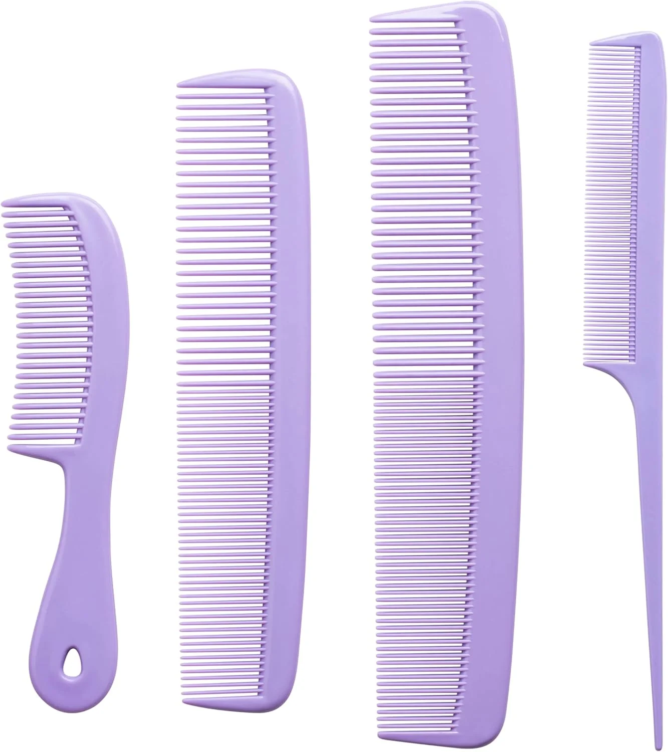 ست شانه 4 تکه حرفه ای مارس ولنس لوندر - ساخت آمریکا - شامل شانه‌های دم باریک حرفه ای ظریف، شانه آرایشی مو، شانه حالت دهنده - درجه ممتاز برای آقایان و بانوان - جدا کردن، پوش دادن و حالت دادن - لوندر