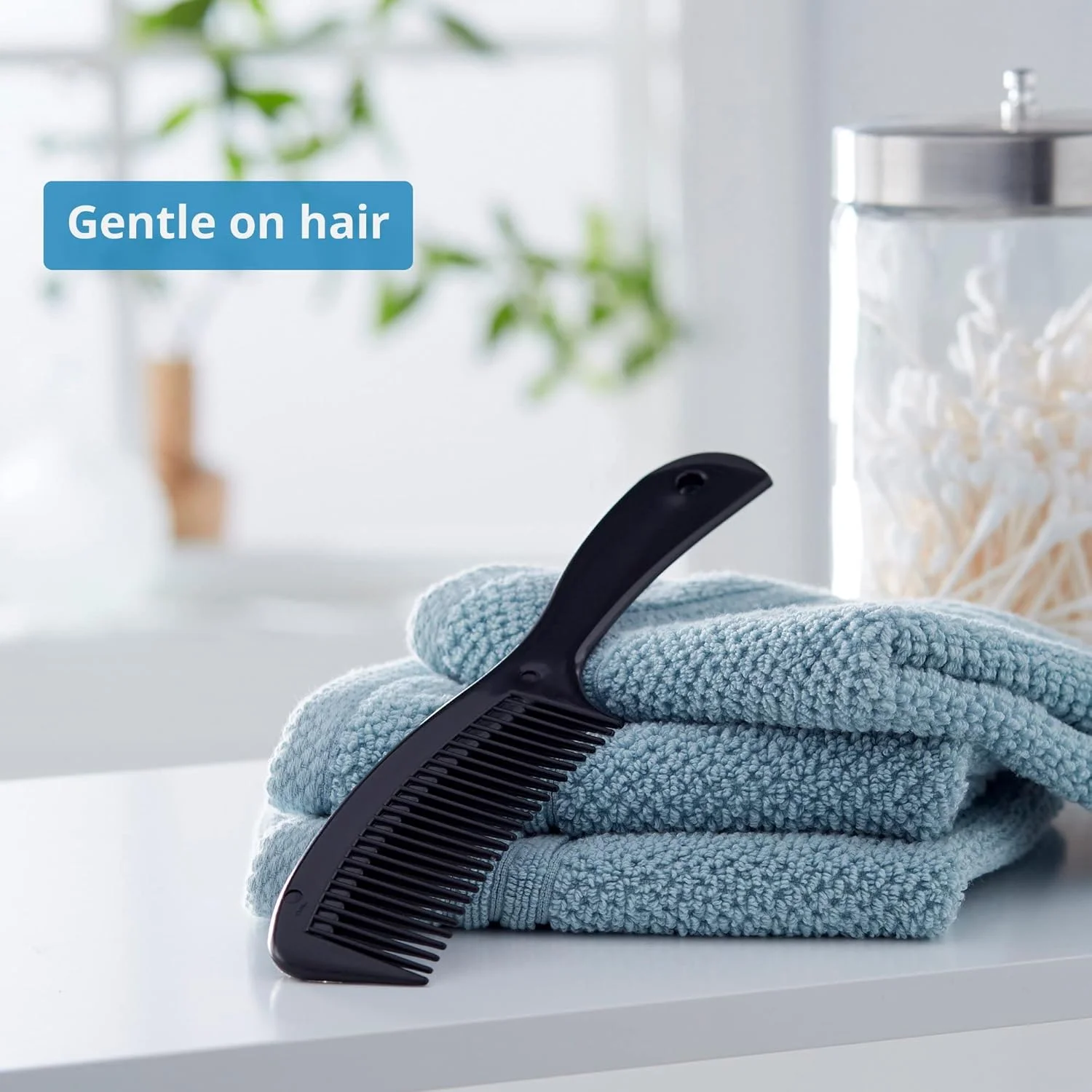 شانه دسته دار McKesson، گرد، استفاده برای یک بیمار، مشکی، 8 1/2 اینچ، 144 عدد