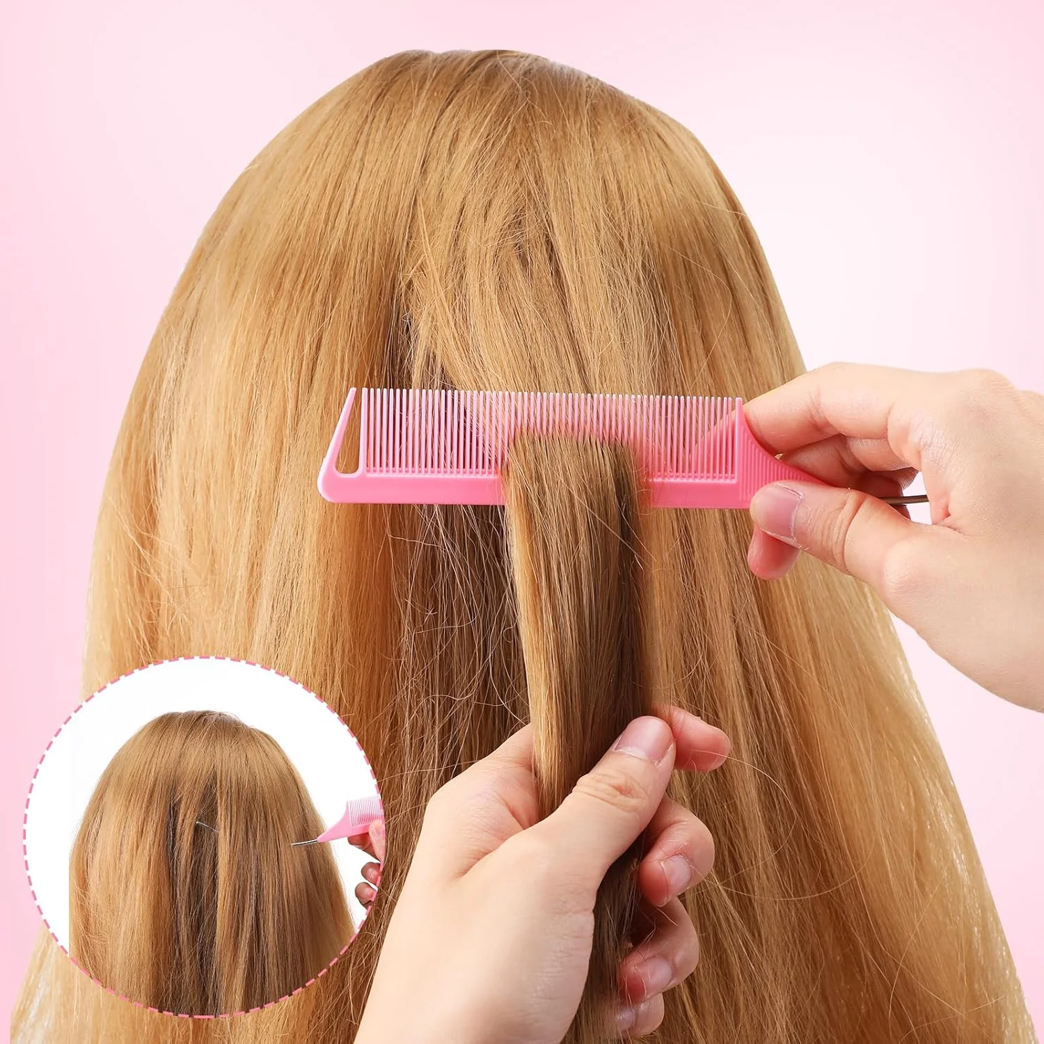 مجموعه 6 عددی شانه دم موشی MBAIYO، شانه های دم موشی منحنی C شکل برای ابزارهای حالت دهی مو، برس های جداکننده مو، مناسب برای خانم ها و آرایشگران