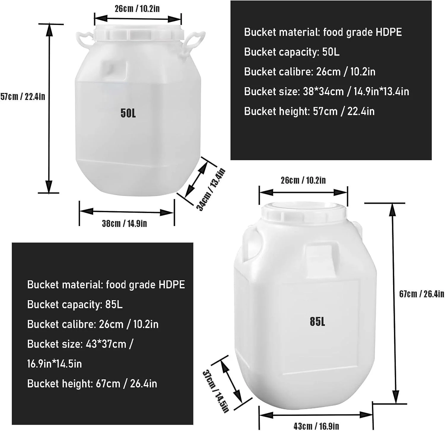 مخزن آب ضخیم IJHGH، تانکر آب عمودی ضخیم شده، سطل ذخیره آب پلاستیکی قابل حمل برای کمپینگ، مهمانی در فضای باز، خانه متحرک، سفر اضطراری، فعالیت های خارج از منزل